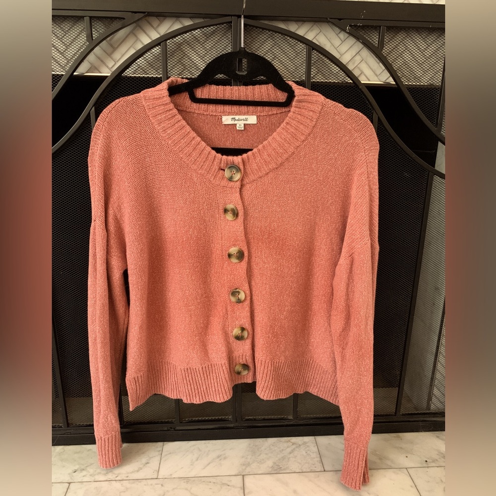 Madewell Pink Cotton Cardigan